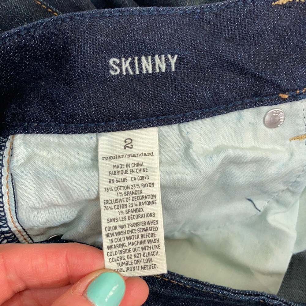 American Eagle Patchwork Distressed Skinny Jeans 2 - Picture 8 of 10